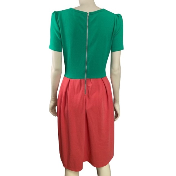 Lularoe Amelia Orange & Green Dress - Picture 2 of 8